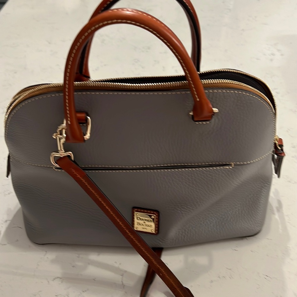 Dooney and Bourke gray satchel/crossbody. Used twice. Perfect condition